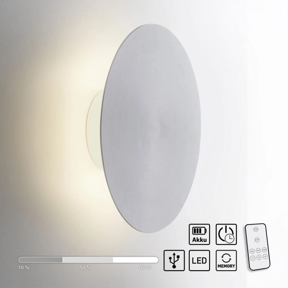 Design wandlamp Akku Puntua Ø 25cm aluminium Paul Neuhaus 4012248372531