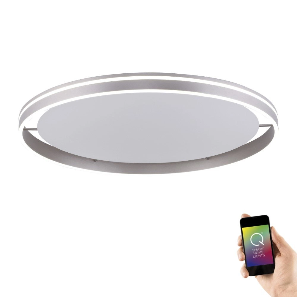 Smart plafondlamp Q-Vito Ø 80cm grijs Paul Neuhaus 4012248333969