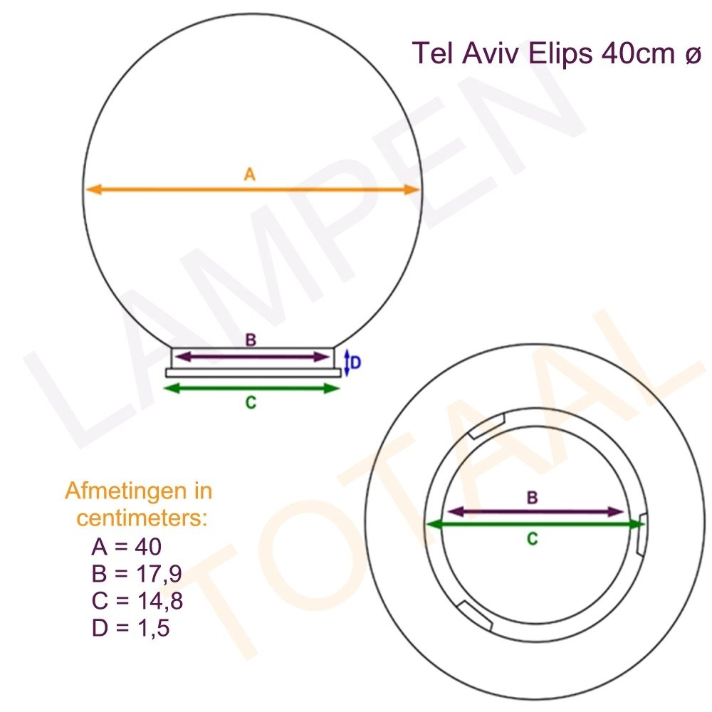 Globe lamp Tel Aviv Elips 40 elips helder KS Verlichting 8714732380409
