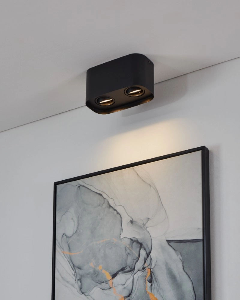 Zwarte opbouwspot Arenzano 2-lichts Eglo 9002759310981