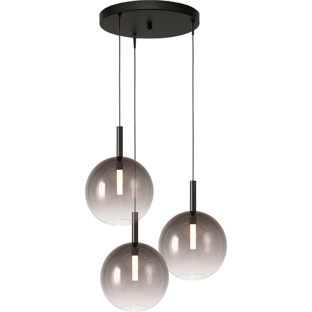3L vide hanglamp Lido Ball met Ø 24cm smoke-fading glas
