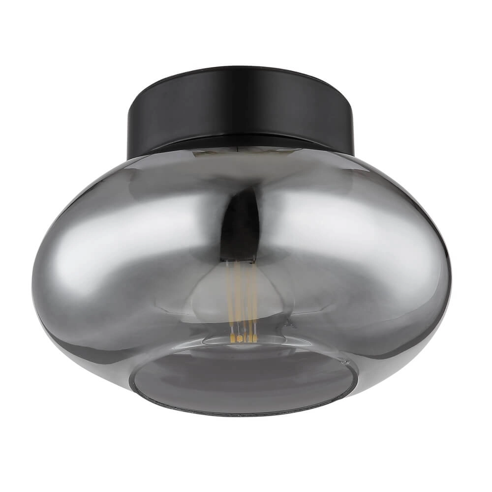 Zwarte plafondlamp Shaun Ø 18cm rond Globo 9007371439478