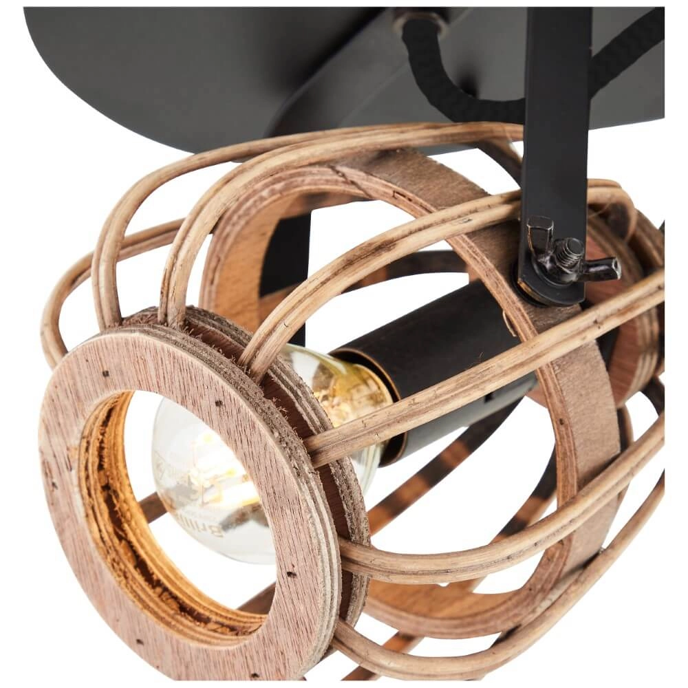 Rotan plafondlamp Nikka 2-lichts zwart Brilliant 4004353402203