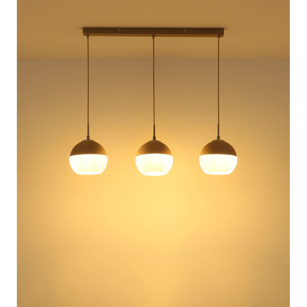 3-lichts hanglamp Ragusa recht zand bruin Globo 9007371578788
