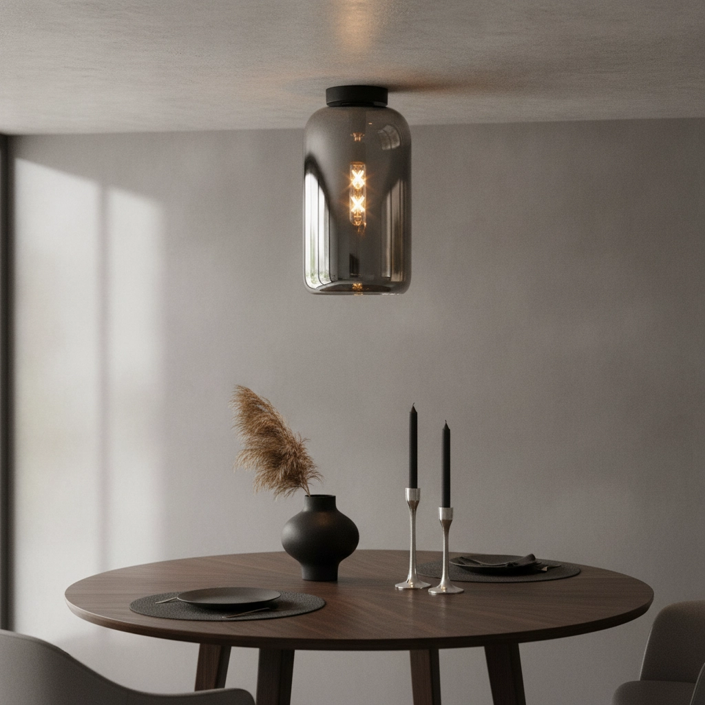 Smoke glazen plafondlamp Botany