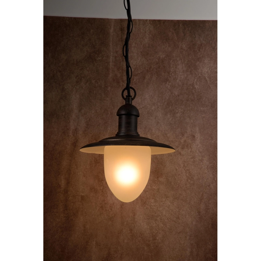 Landelijke hanglamp Aruba roestbruin Ø 25cm IP44