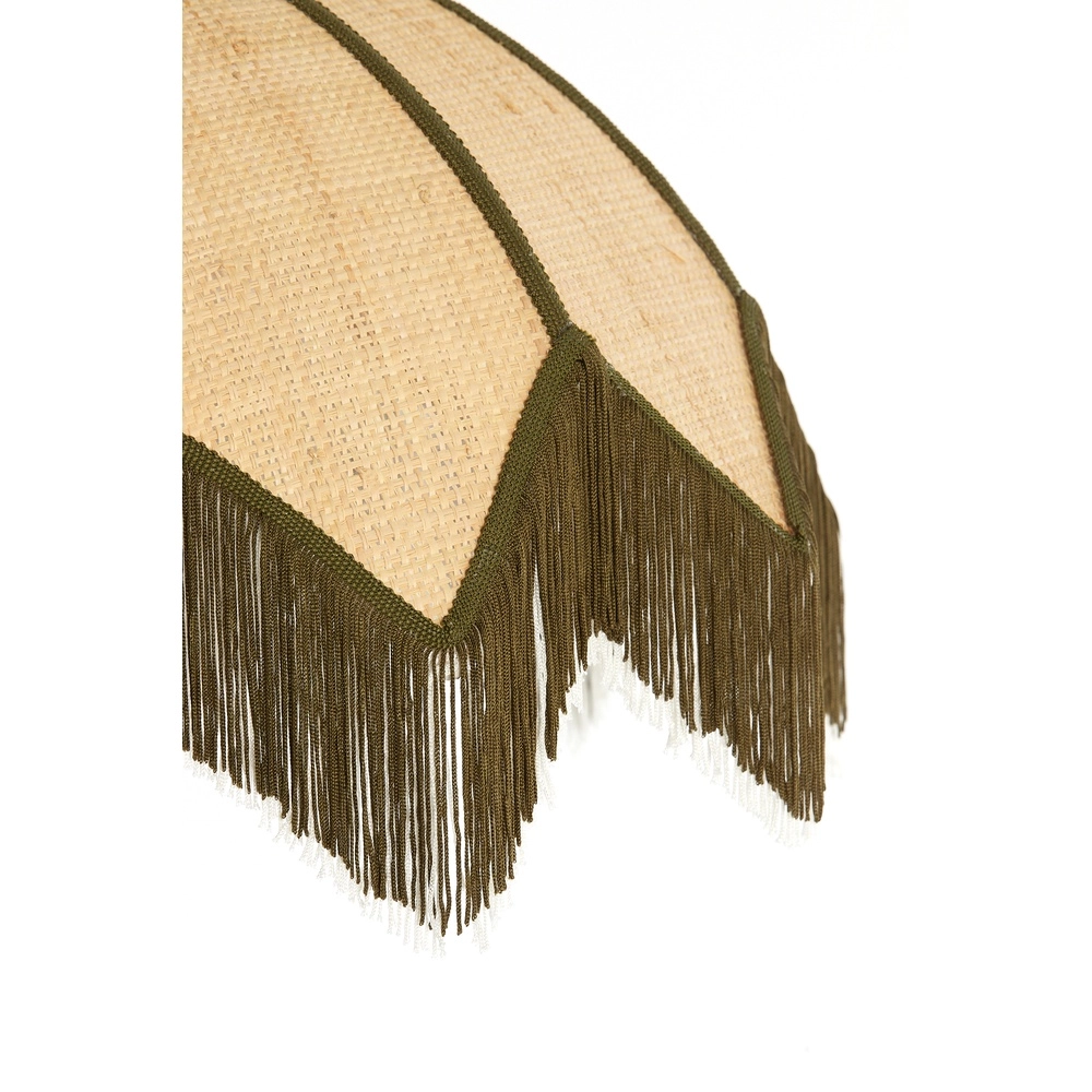 Ø 45cm hanglamp Sulina raffia met groen Light & Living 8717807762391