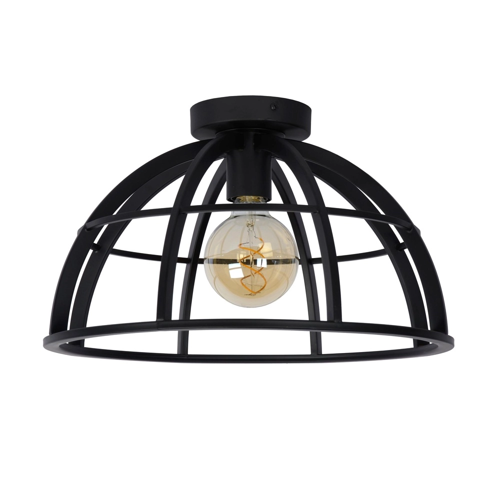 Plafondlamp Dikra industrieel zwart