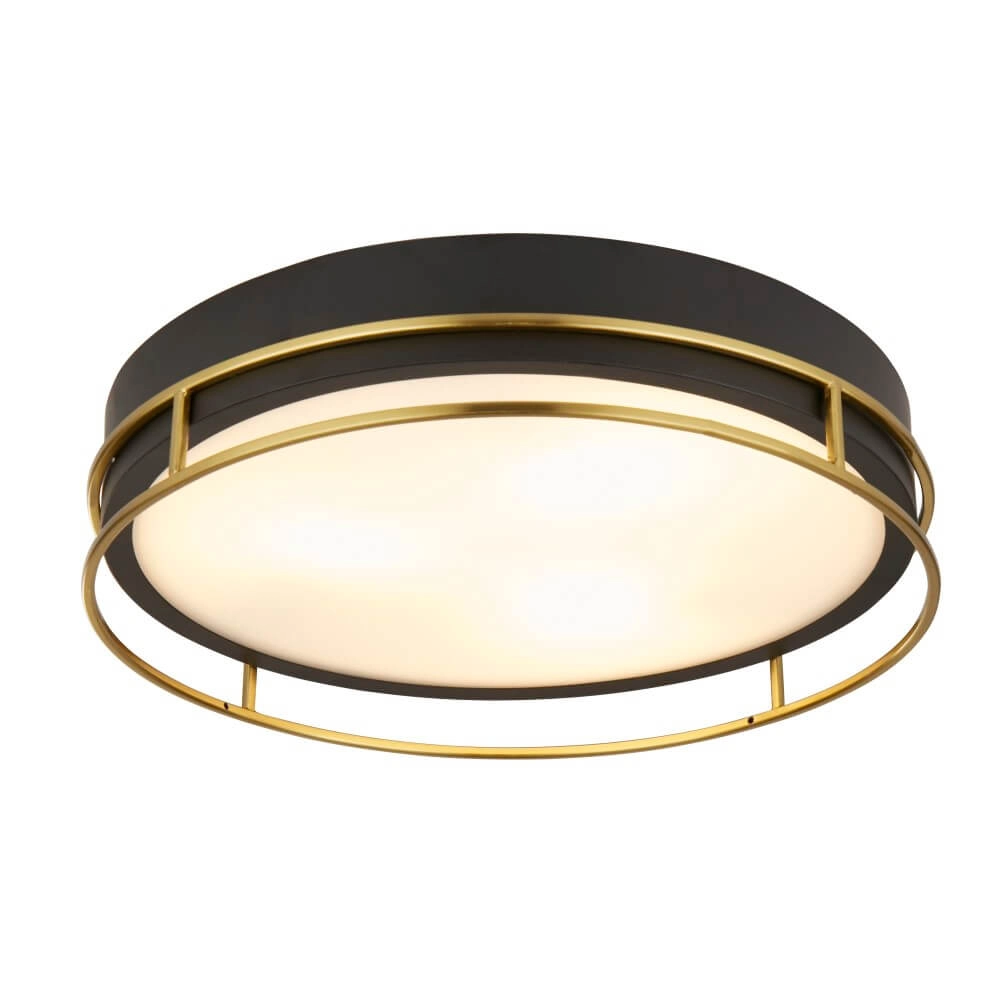 Design plafondlamp Pheonix Ø 40cm zwart met goud Searchlight 5053423251035