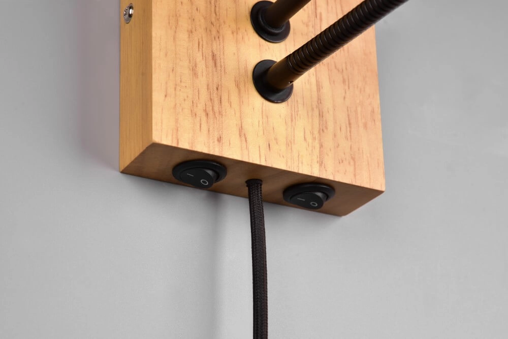 Landelijke wandlamp Nilam rechthoekige kap Trio 4017807567977