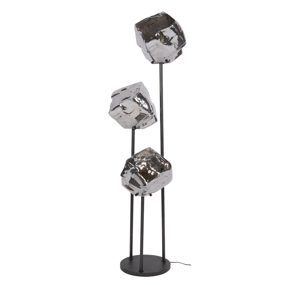 Moderne vloerlamp Rock 3-lichts - chroom glas Lyora 8716803511385