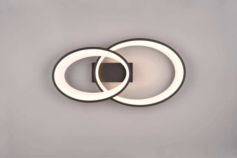 Plafondlamp Malaga zwart met wit Trio 4017807576962