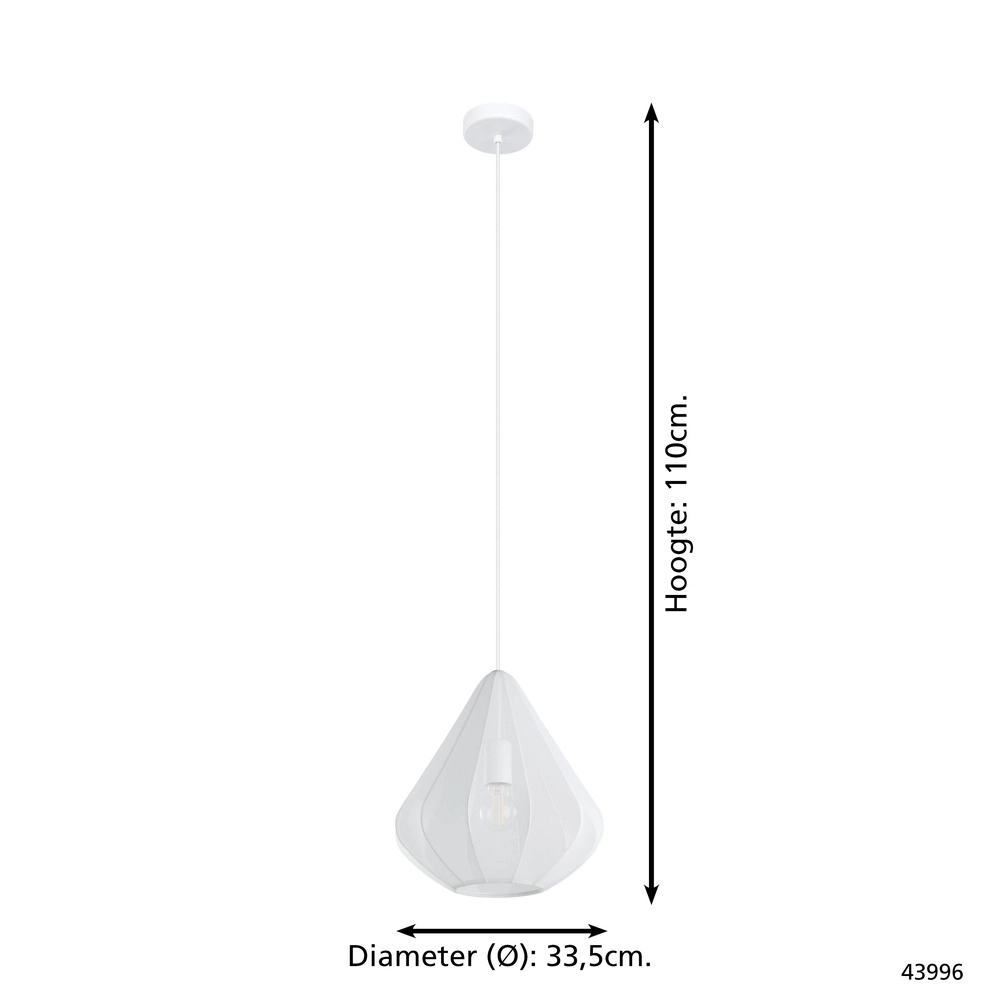 Hanglamp Ø 33cm Dolwen wit - japandi Eglo 9002759439965