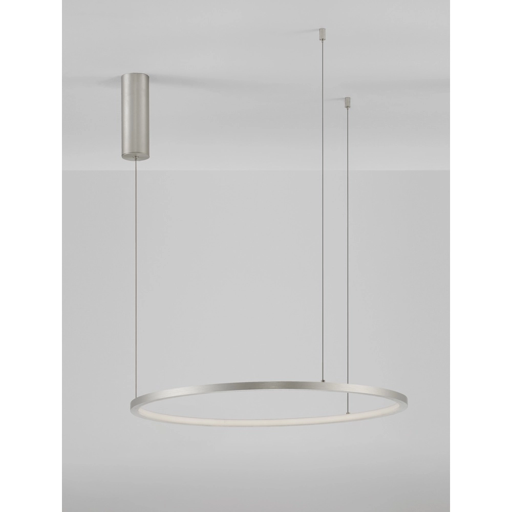 Ronde hanglamp Tarquin zilvergrijs Ø 60cm Lyora 5212017438287