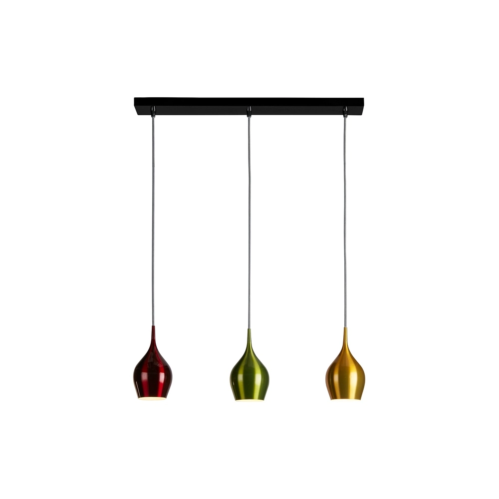 3-lichts hanglamp Vibrant gekleurd