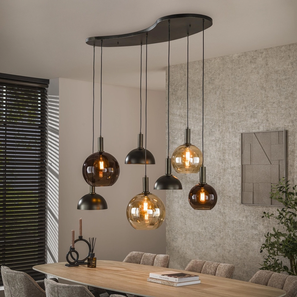 Hanglamp Cluster met gemixte kappen