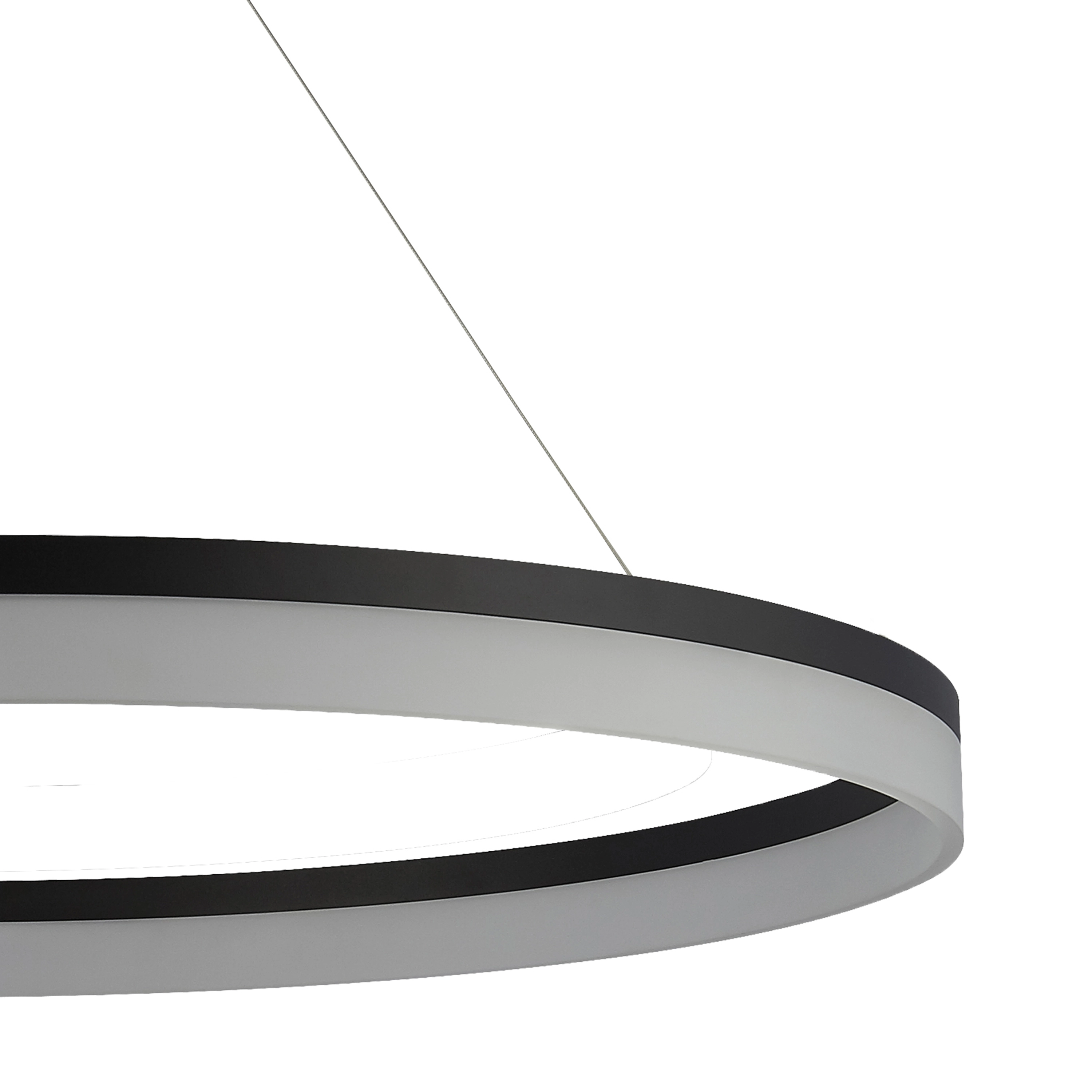 Strakke hanglamp Ara Ø 150cm zwart Lyora 5053423307220