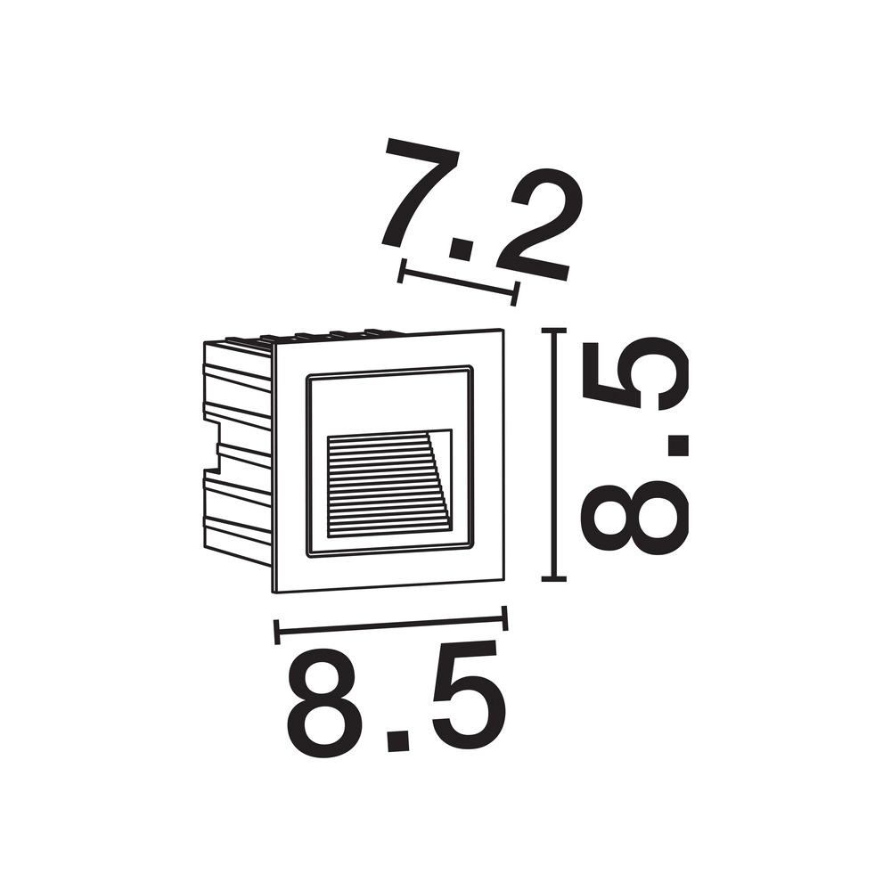 Vierkante inbouwlamp Polka zwart Lyora 5212017453198