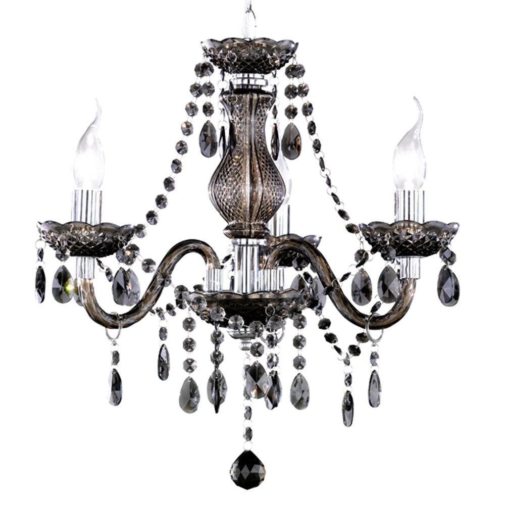 Kroonluchter Luster Crystal 40cm 3-lichts zwart transparant Trio 4017807223828