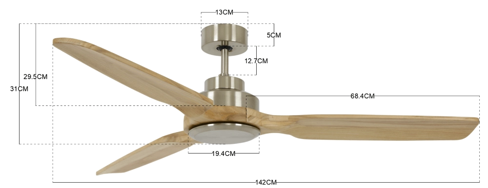 Plafondventilator licht hout Shoalhaven Ø 142cm Beacon 9333509136552