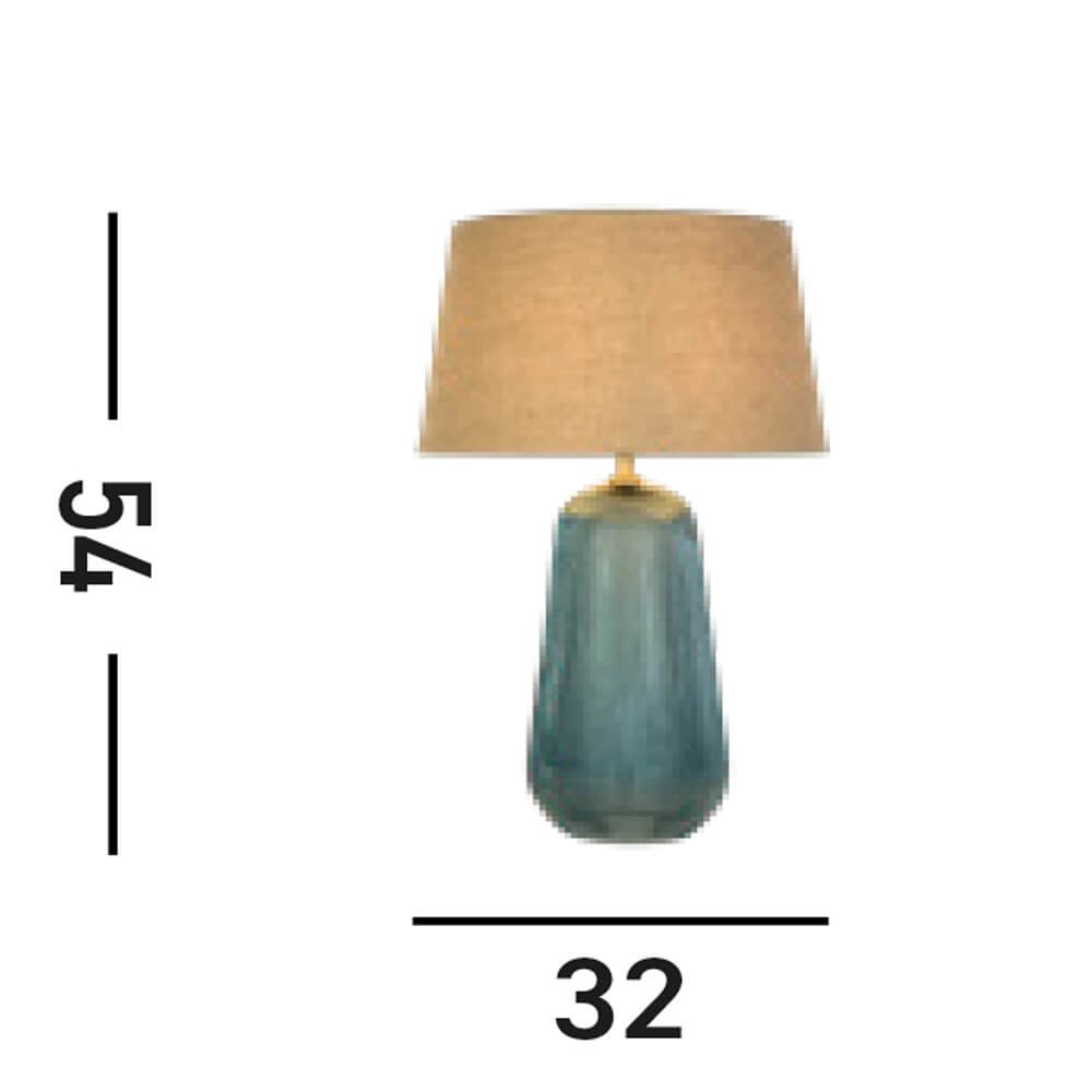 Schemerlamp Cameo blauw glas Searchlight 5053423273754