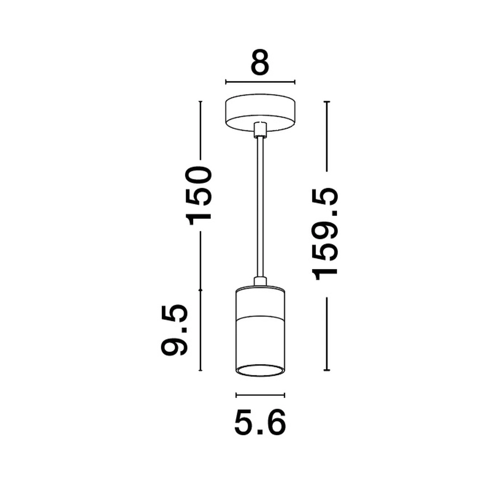 Hanglamp Pongo S enkel 9,5cm goud met zwart Lyora 5212017430335