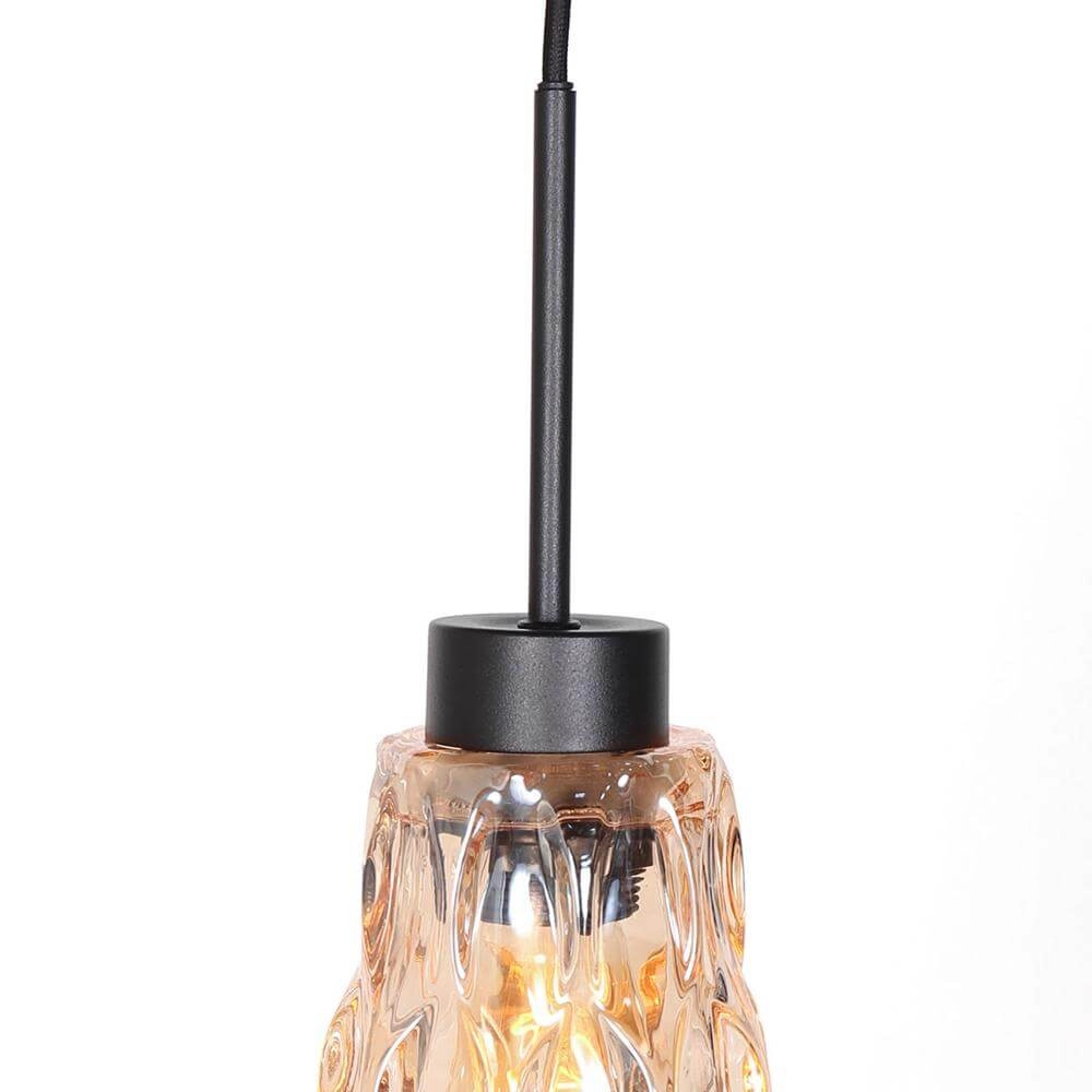 Hanglamp Vidrio zwart met amber glas Steinhauer 8712746173710