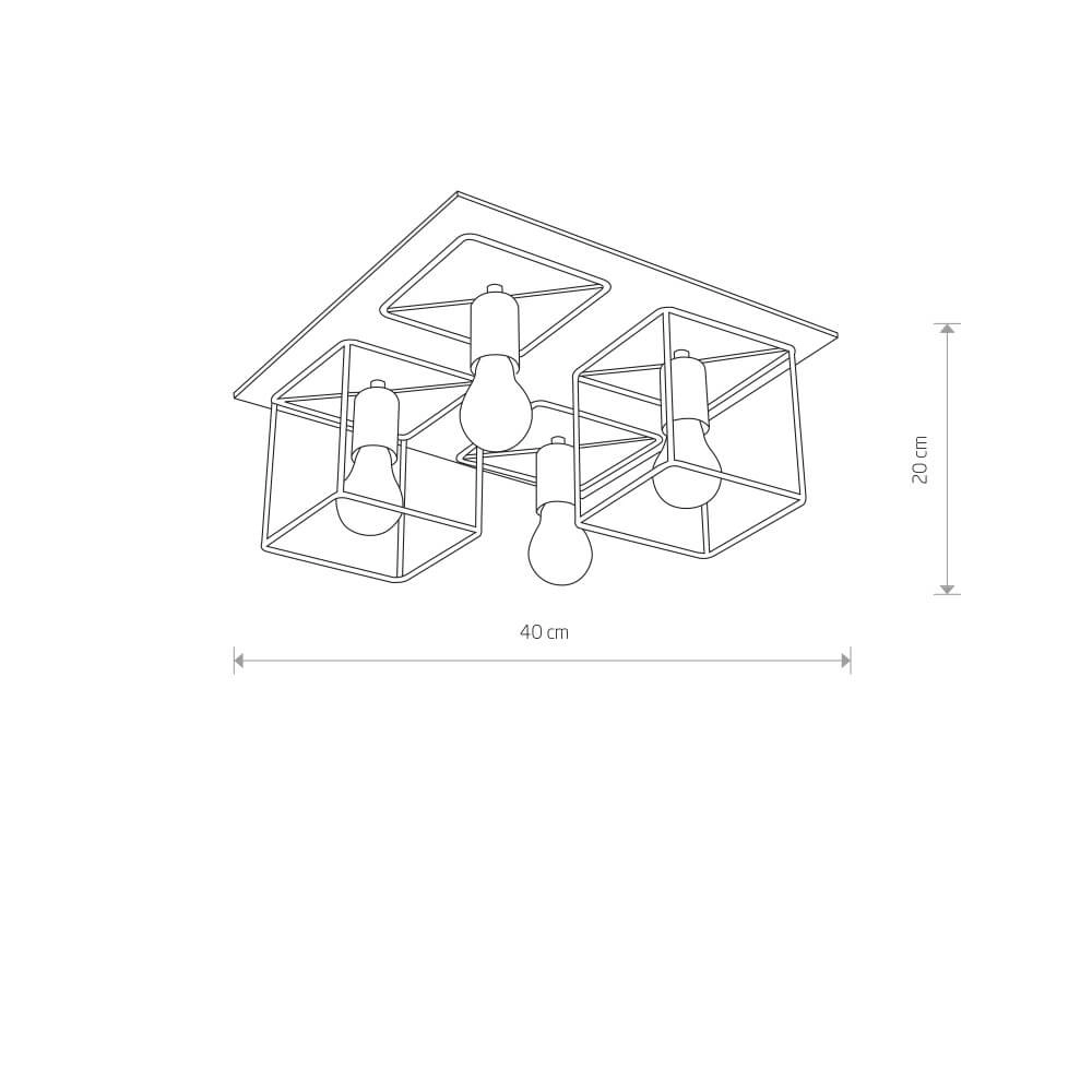Plafondlamp Coba 4-lichts Lyora 5903139904490