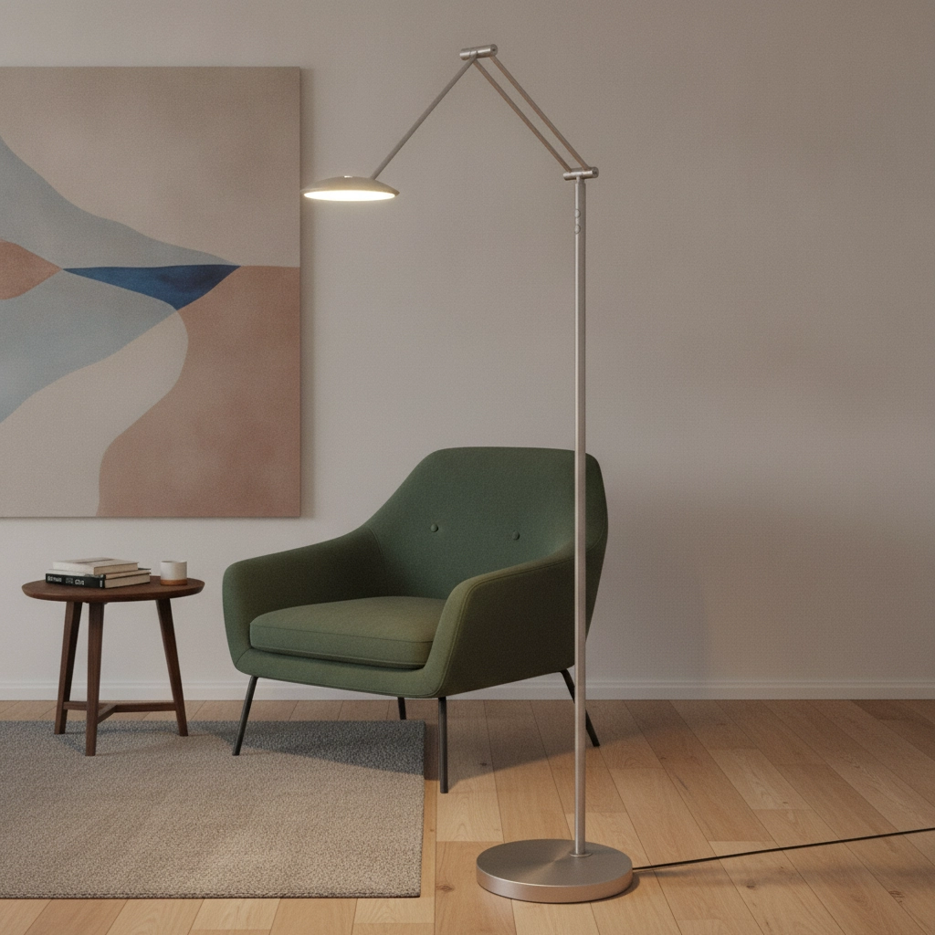 Leeslamp Roma enkel nikkel Ø 23cm