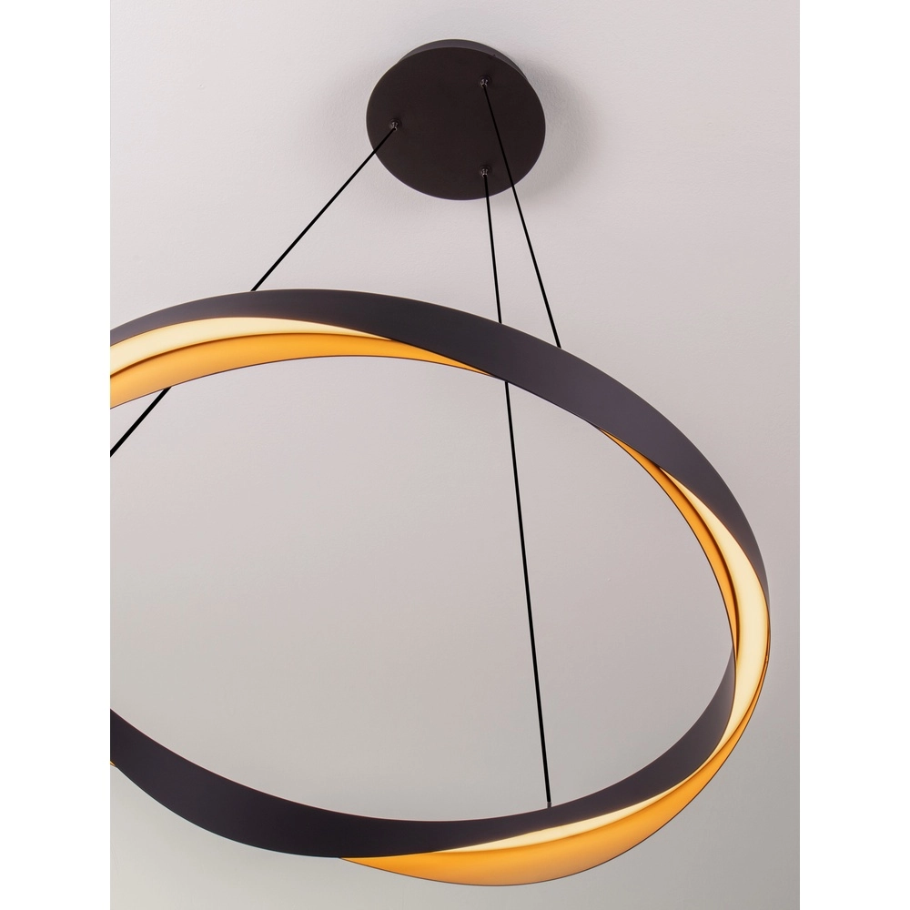 Hanglamp Radon Ø 65cm zwart met goud Lyora 5212017452504
