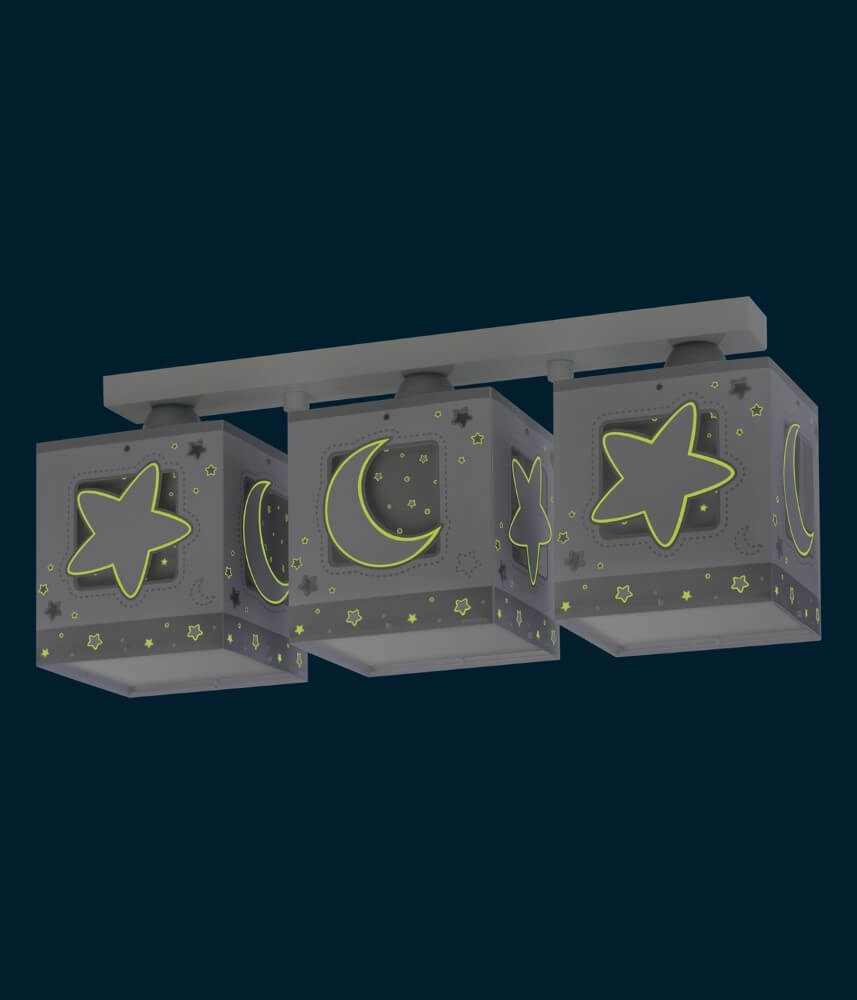 Kinderkamer plafondlamp Moonlight 3-lichts soft grijs Dalber 8420406000398