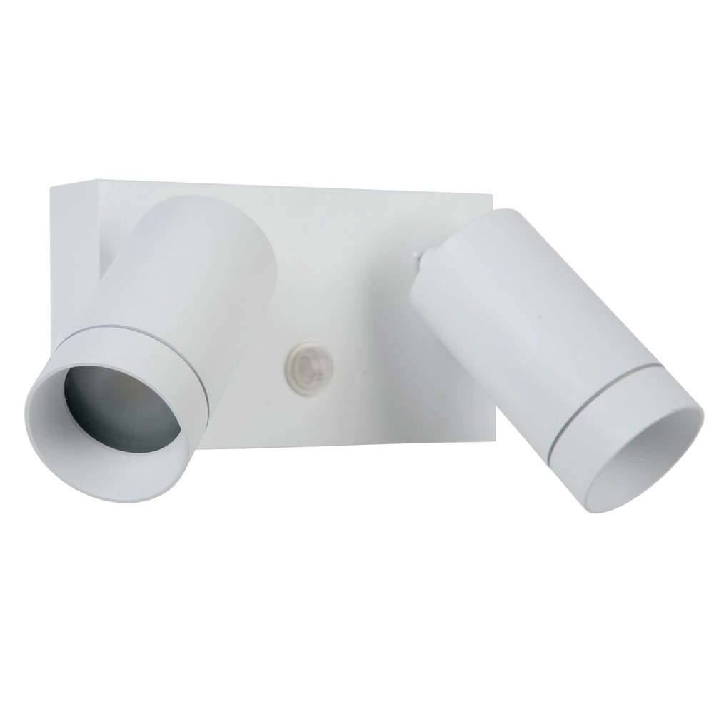 Wandspot Taylor IP54 dubbel met sensor wit
