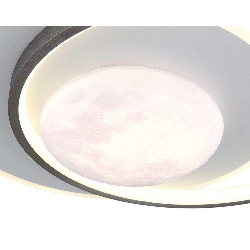 Design plafondlamp Moon zwart met wit Globo 9007371575749