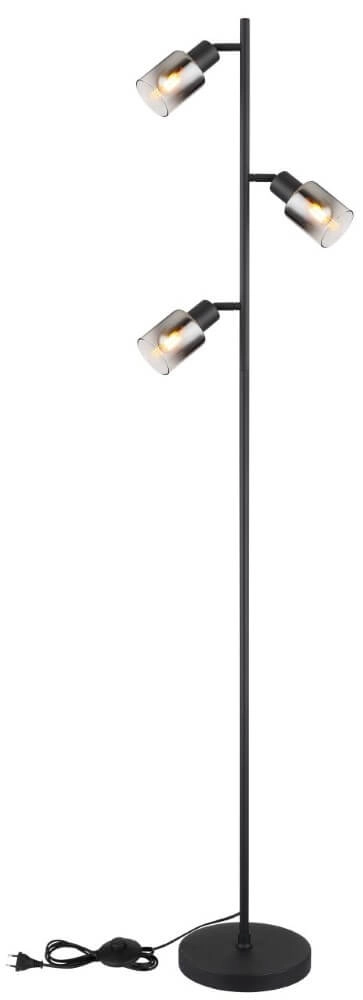 Vloerlamp Hubertus met smoke glas Globo 9007371458011