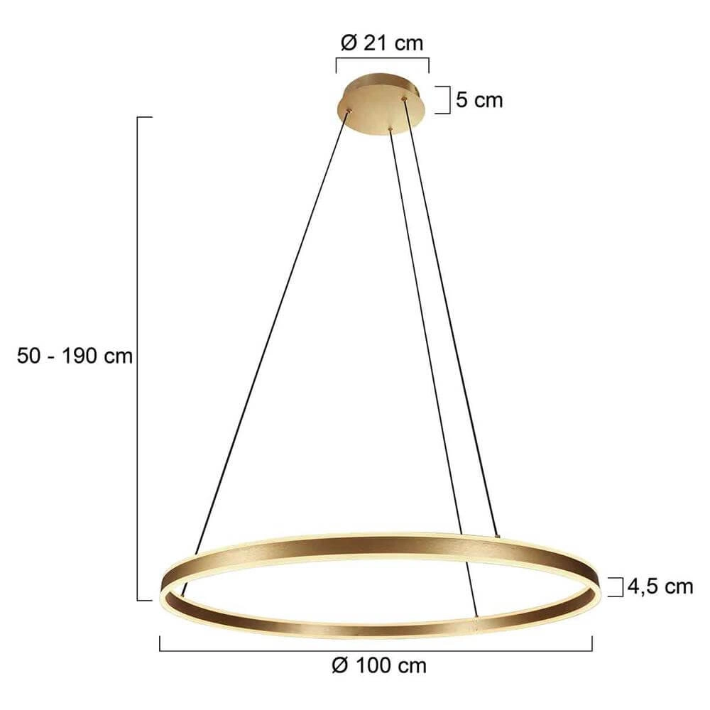 Design hanglamp Ringlux goud Ø 100cm Steinhauer 8712746171679
