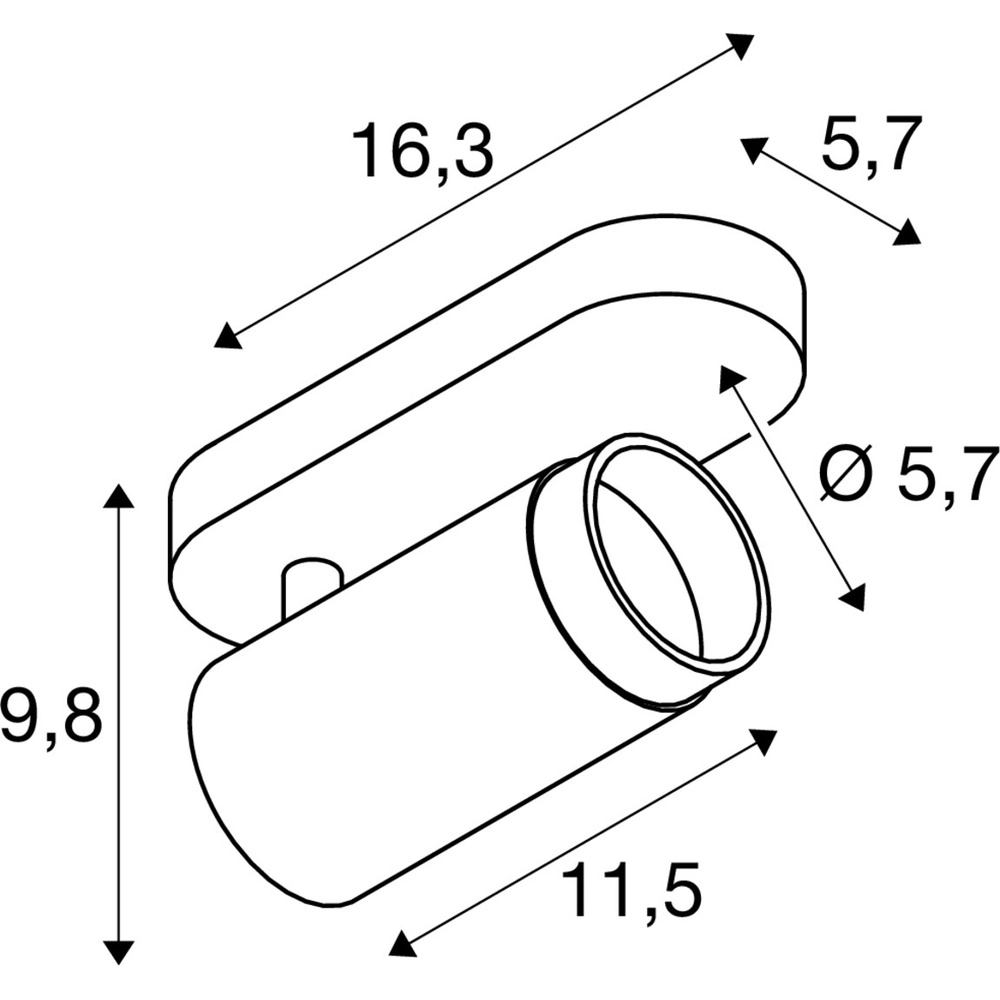 Opbouwspot Grip! L goud met zwarte ring SLV 4024163304412