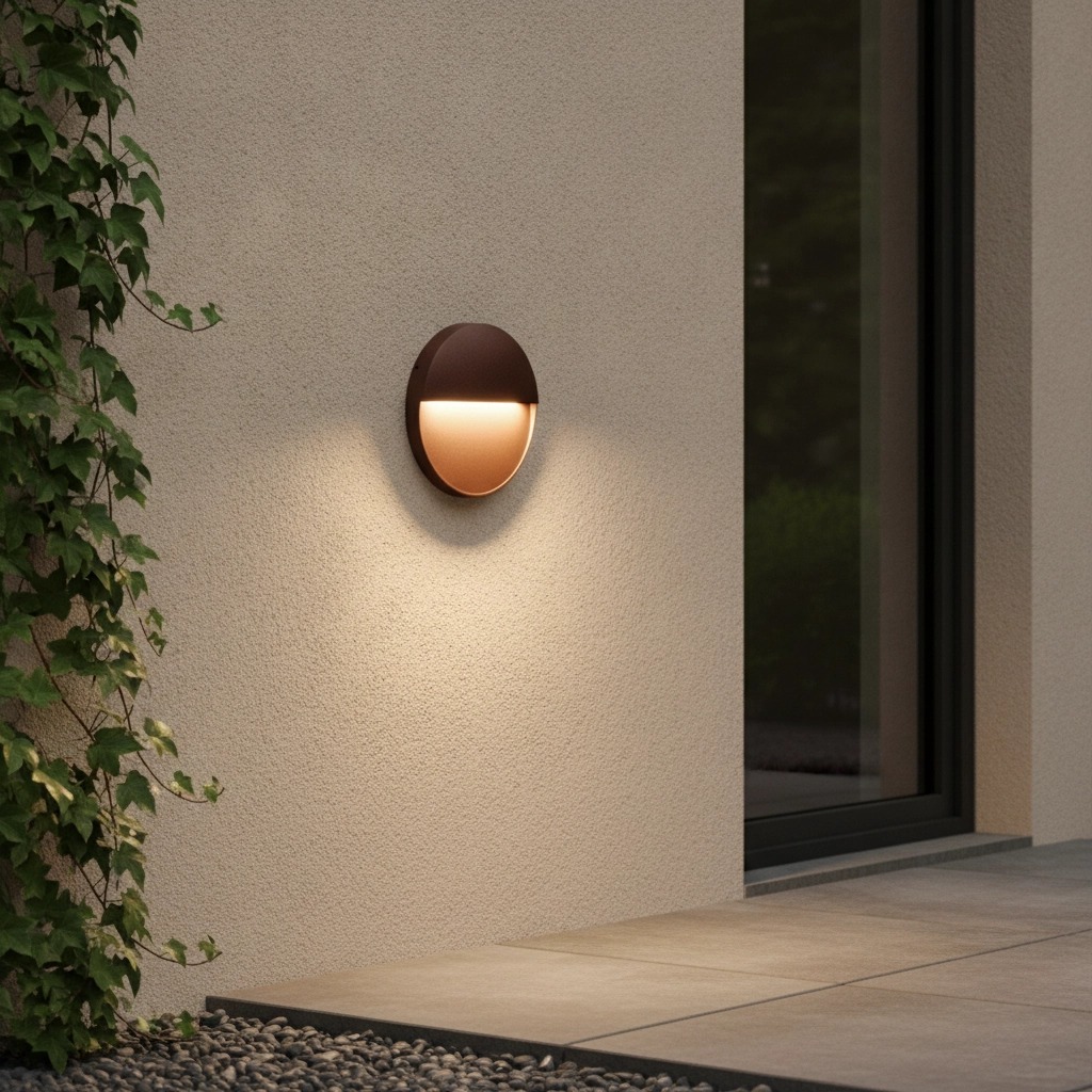 Ronde wandlamp Rodix roestbruin