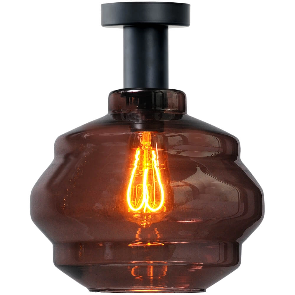 Plafondlamp - Ø 24cm - Porto met Ball red glas