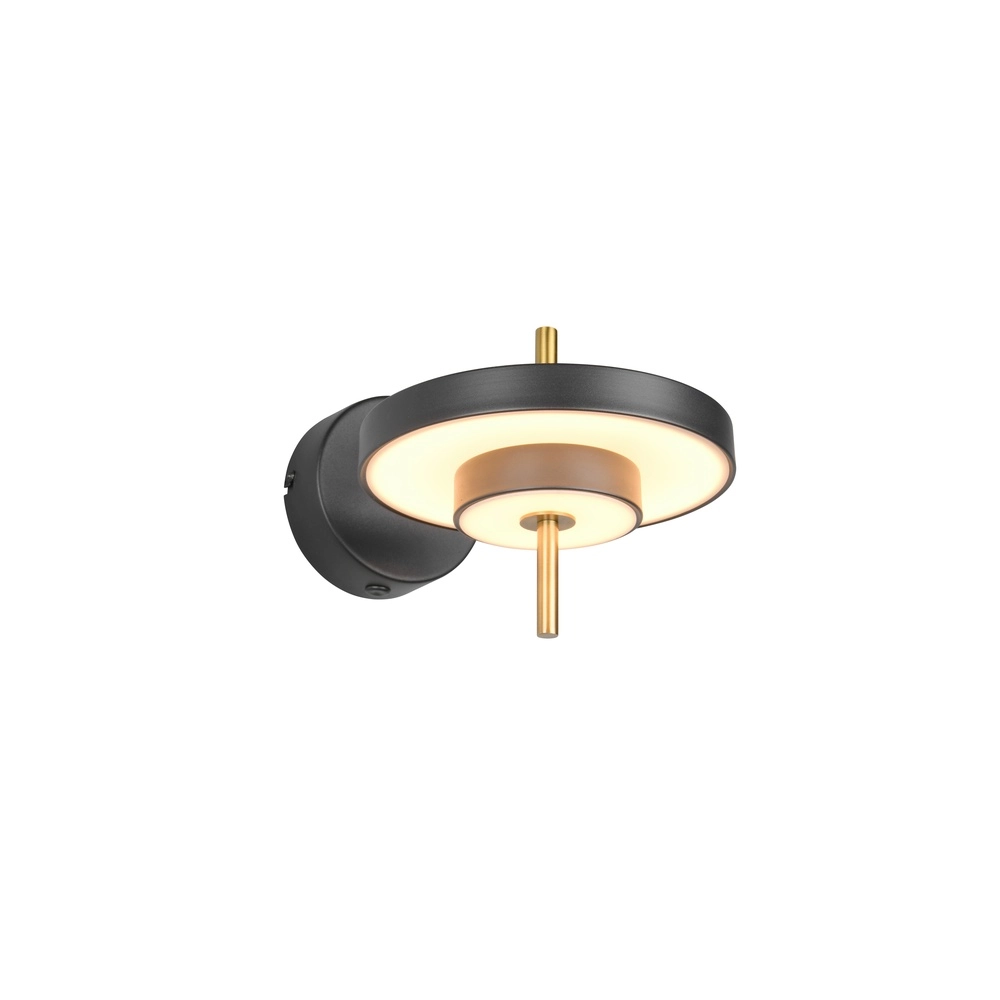 Moderne wandlamp Keaton zwart met goud