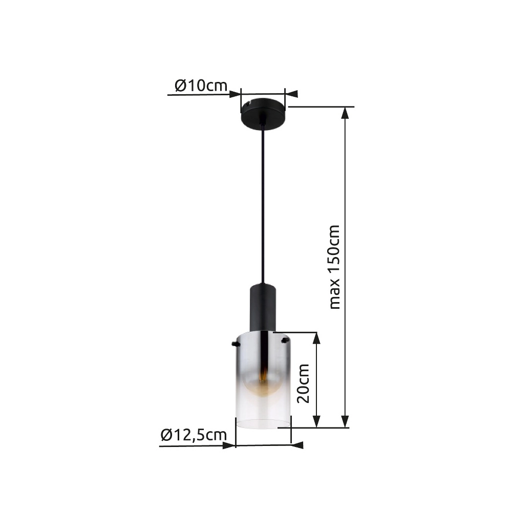 Enkele hanglamp Florentina zwart design Globo 9007371449149