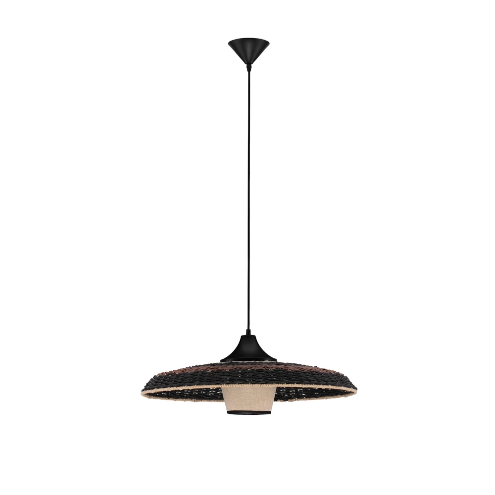 Hanglamp Capa zwart met rotan Lyora 5212017452917