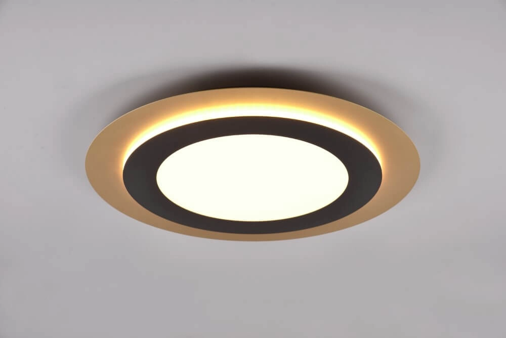 Ronde design plafondlamp Morgan zwart met goud Trio 4017807574425