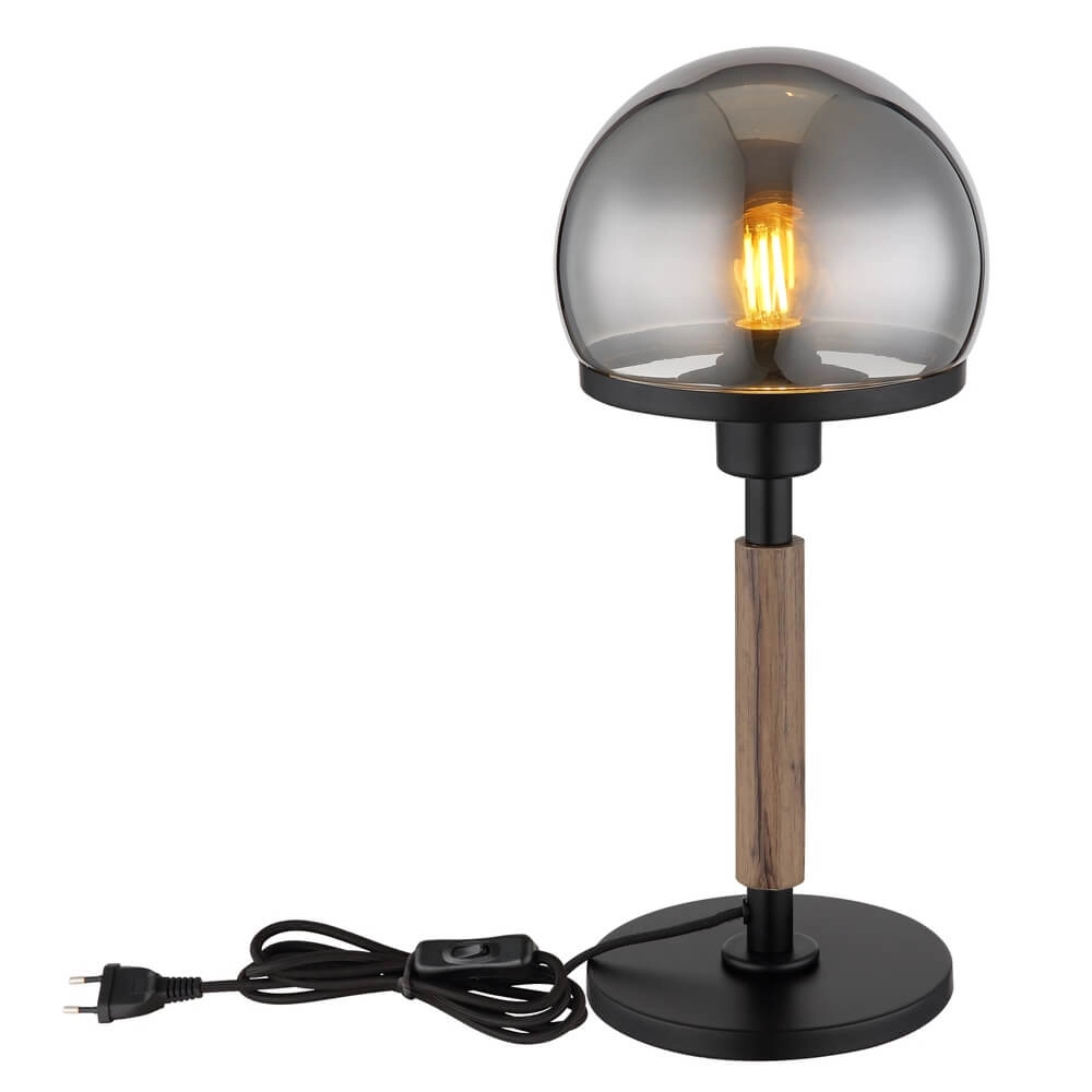 Tafellamp Haku zwart met smoke glas Globo 9007371447695