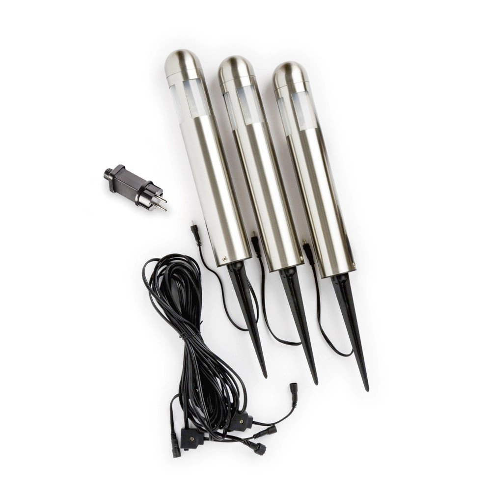 Tuinlampen 12 volt Amalfi (3x) 35cm metaalgrijs Tuinlampen 12 volt Amalfi (3x) 35cm metaalgrijs