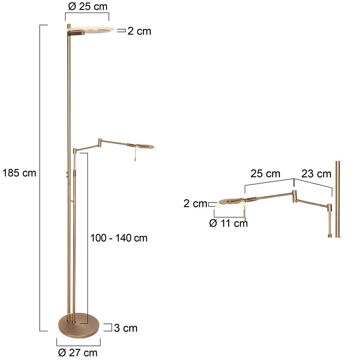 Leeslamp 2-lichts Turound design brons Steinhauer 8712746170993