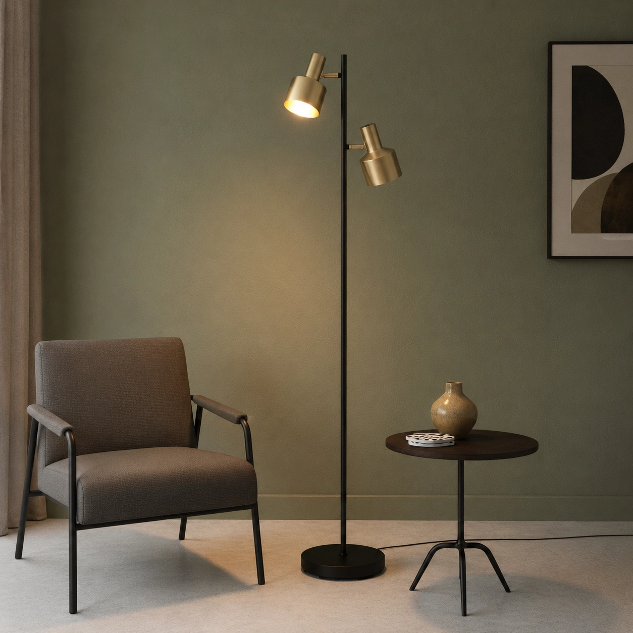 Vloerlamp Twinkle zwart met goud