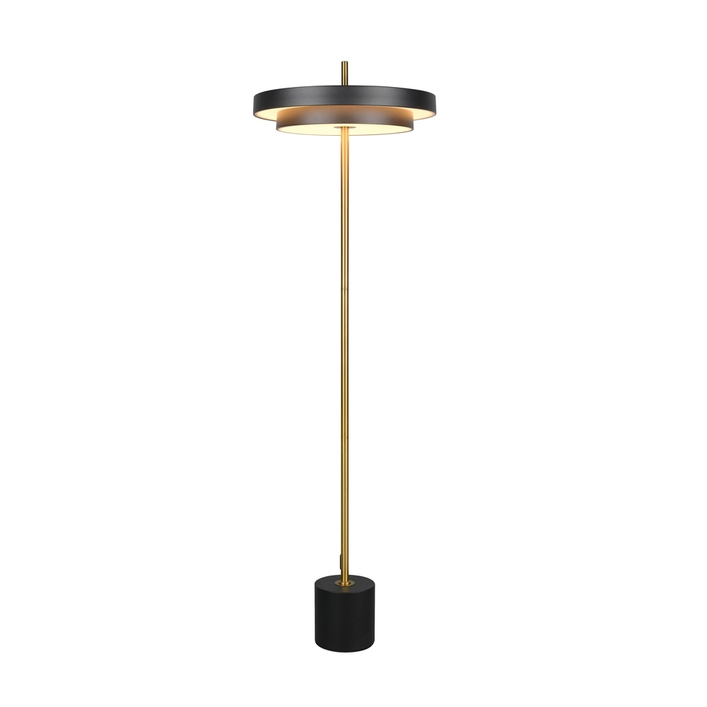 Moderne vloerlamp Keaton zwart met goud Trio 4017807655926