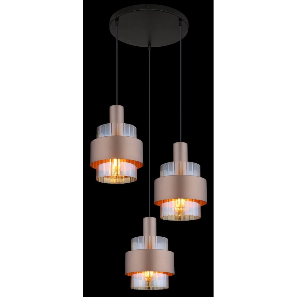 Hanglamp Milley brons Ø 45cm 3-lichts Globo 9007371465675