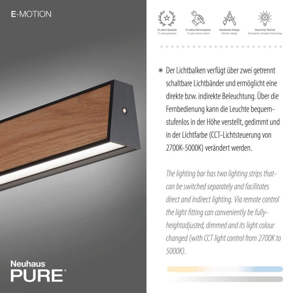 Design hanglamp Pure E-Motion hout Paul Neuhaus 4012248372937