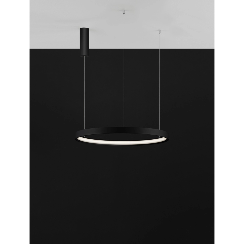 Ronde hanglamp Perrine zwart Ø 60cm Lyora 5212017438416